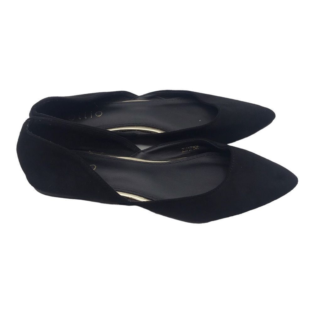 Ollio Black Flat Shoes Size 8